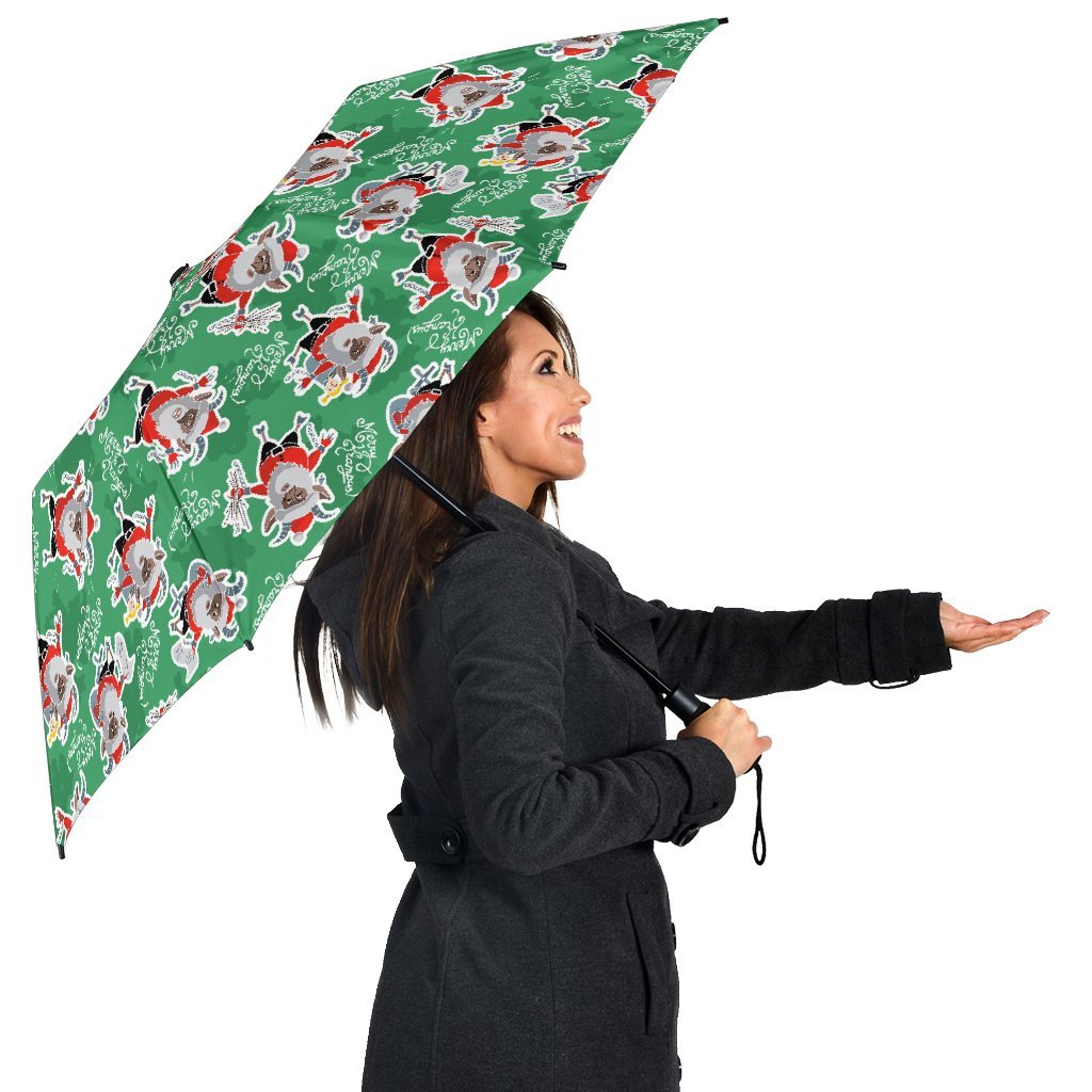 Krampus Print Pattern Automatic Foldable Umbrella-grizzshop
