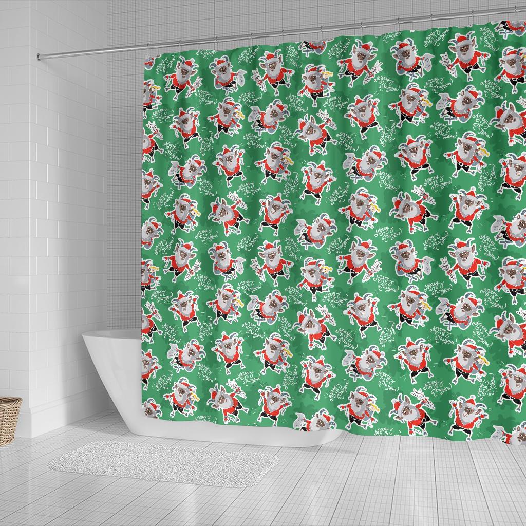 Krampus Print Pattern Bathroom Shower Curtain-grizzshop