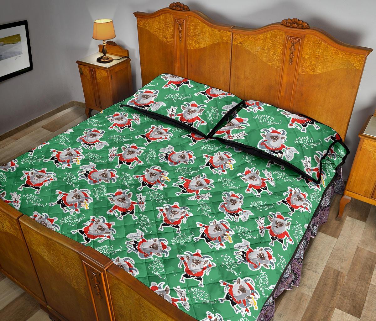 Krampus Print Pattern Bed Set Quilt-grizzshop