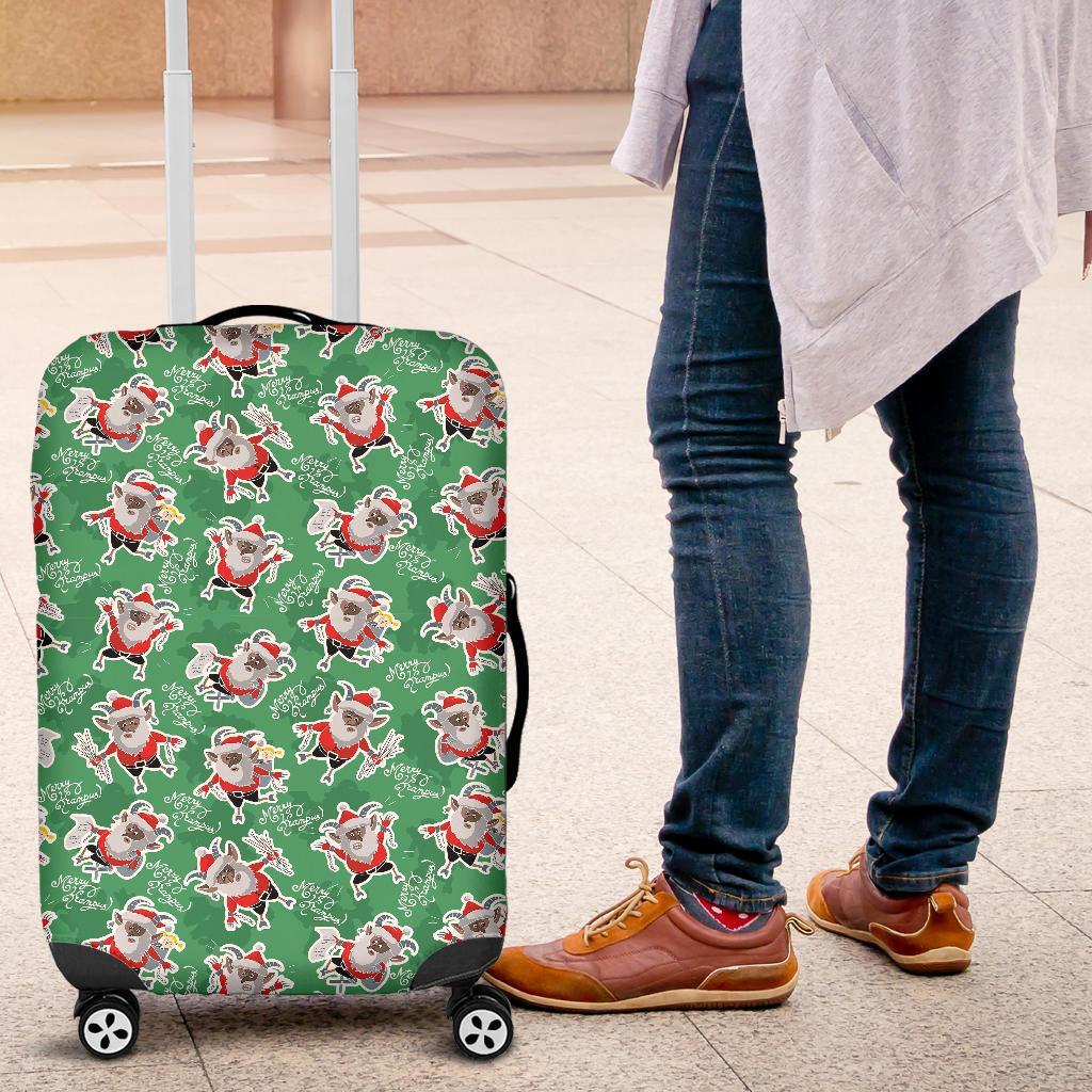 Krampus Print Pattern Luggage Cover Protector-grizzshop