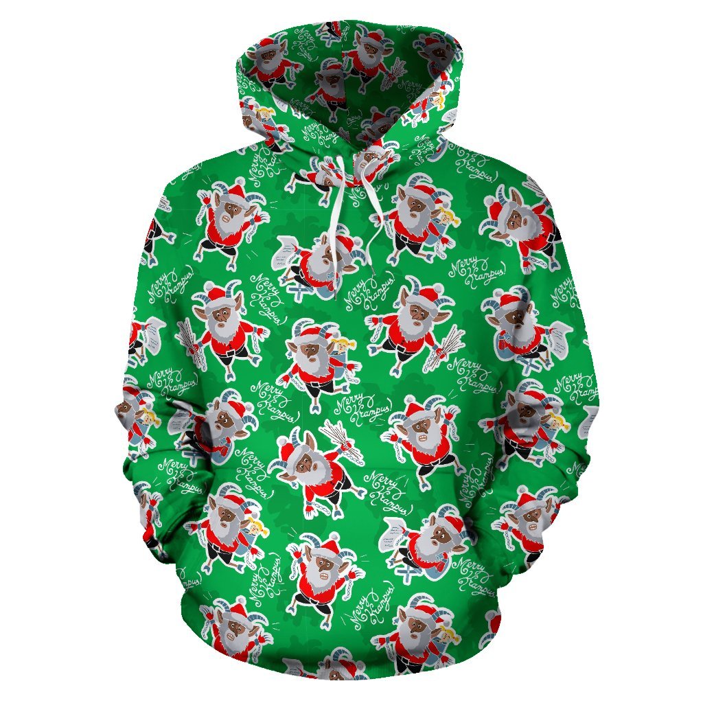 Krampus Print Pattern Men Women Pullover Hoodie-grizzshop