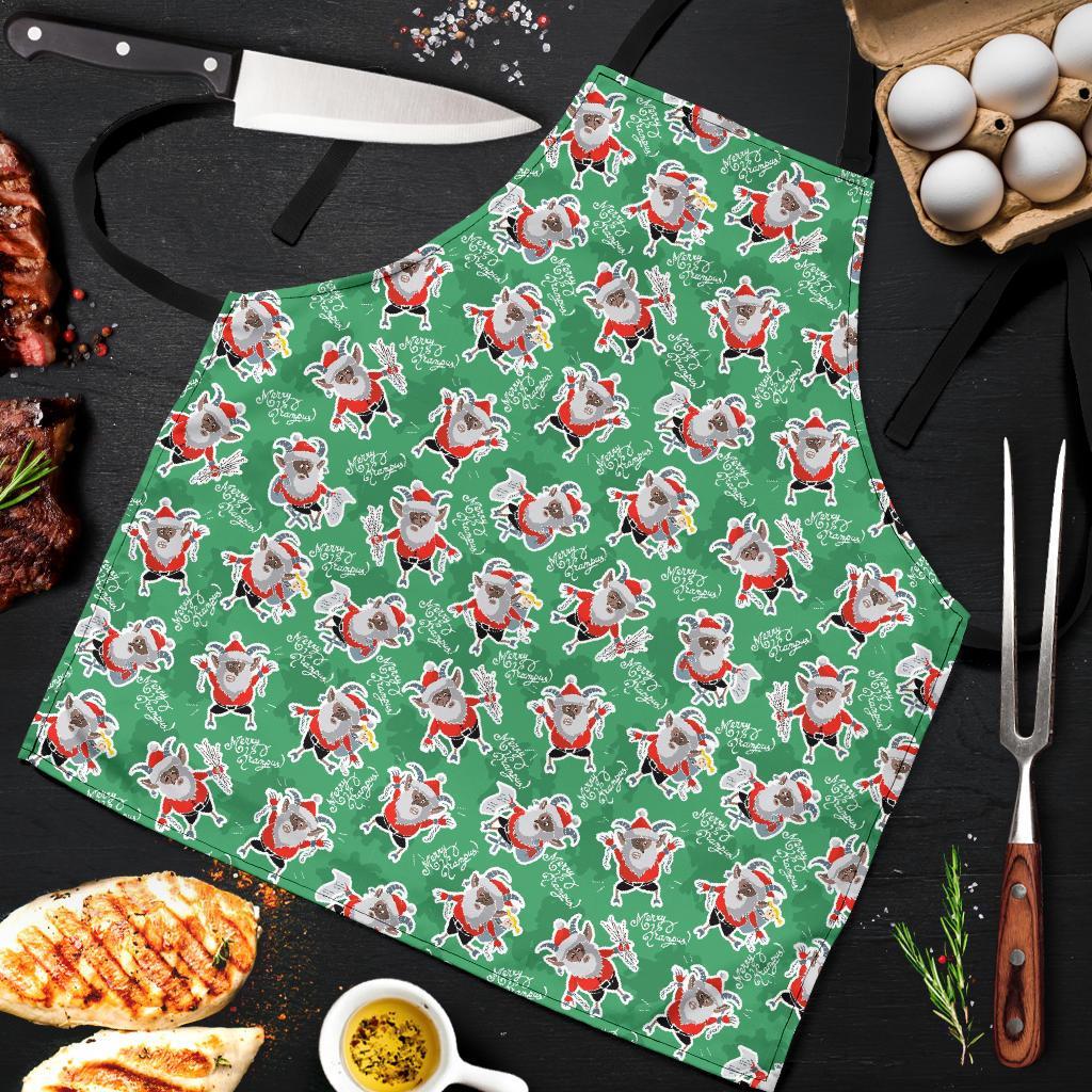 Krampus Print Pattern Men's Apron-grizzshop