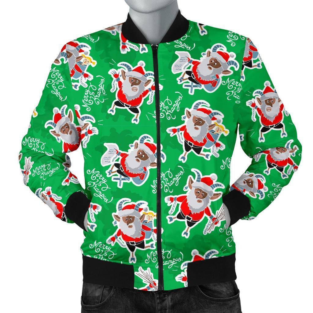 Krampus Print Pattern Men's Bomber Jacket-grizzshop