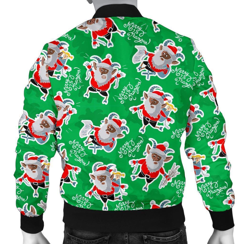 Krampus Print Pattern Men's Bomber Jacket-grizzshop