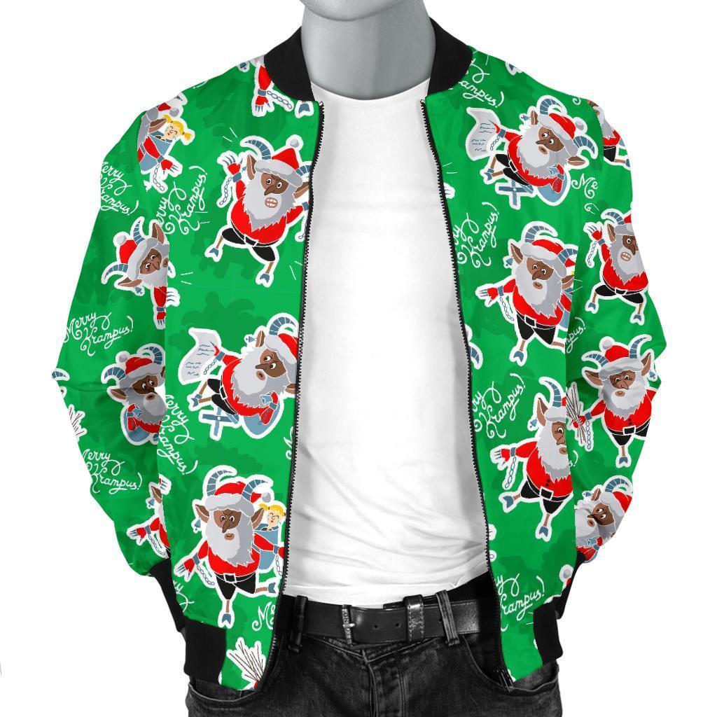 Krampus Print Pattern Men's Bomber Jacket-grizzshop