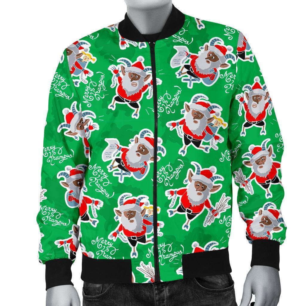 Krampus Print Pattern Men's Bomber Jacket-grizzshop