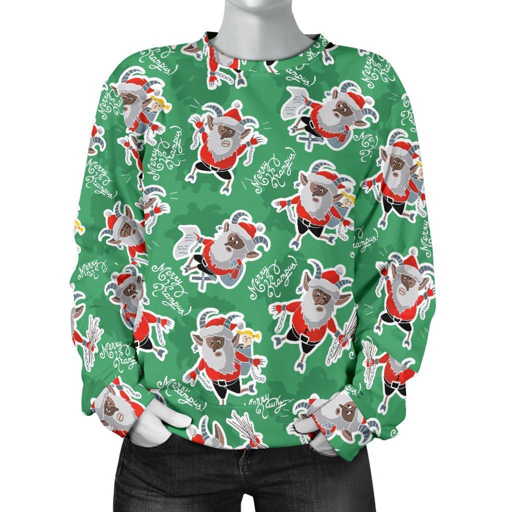 Krampus Print Pattern Women's Sweatshirt-grizzshop