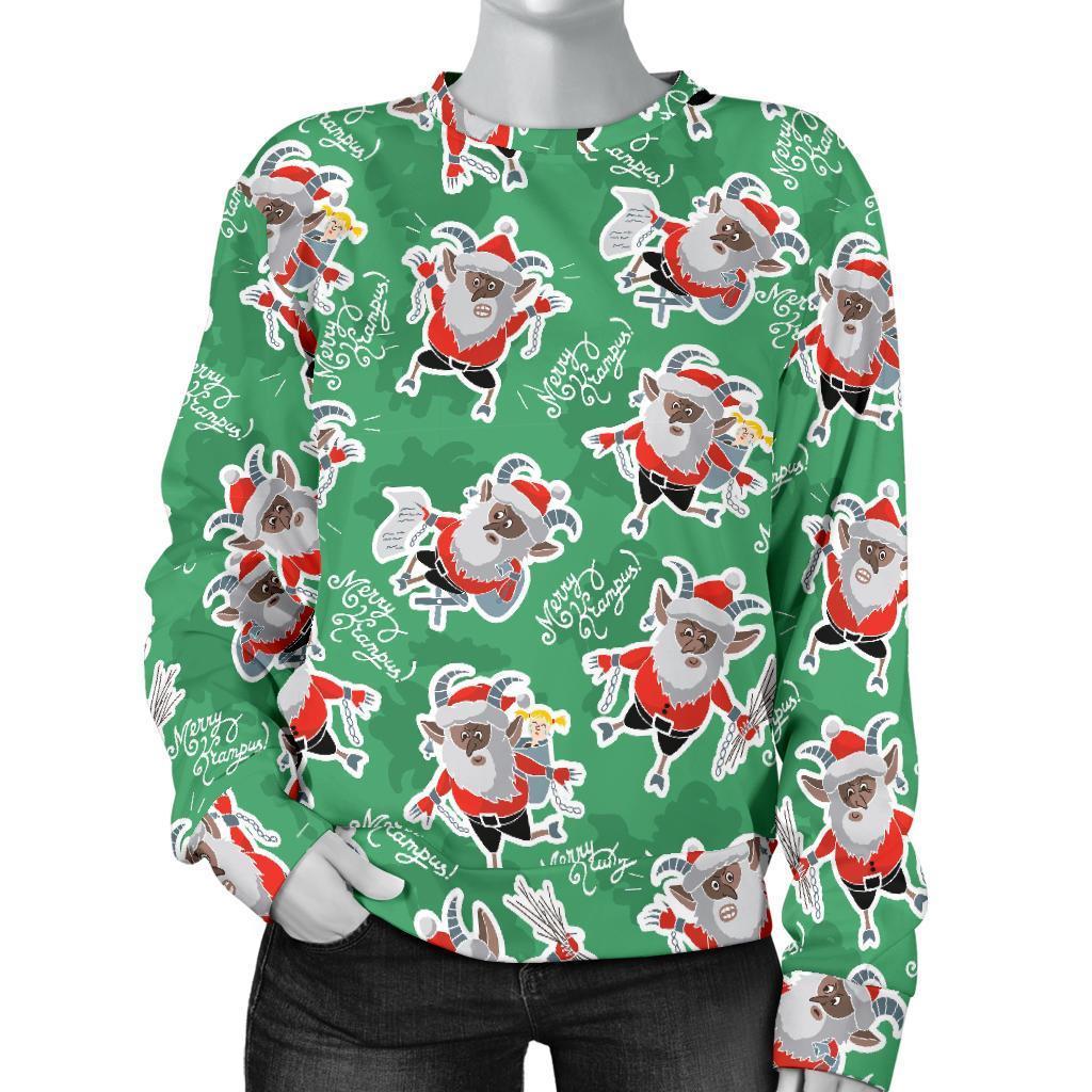 Krampus Print Pattern Women's Sweatshirt-grizzshop