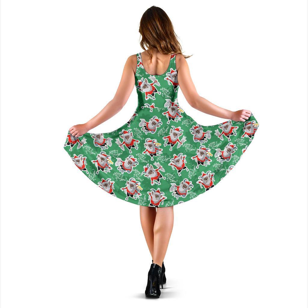 Krampus Print Pattern Dress-grizzshop