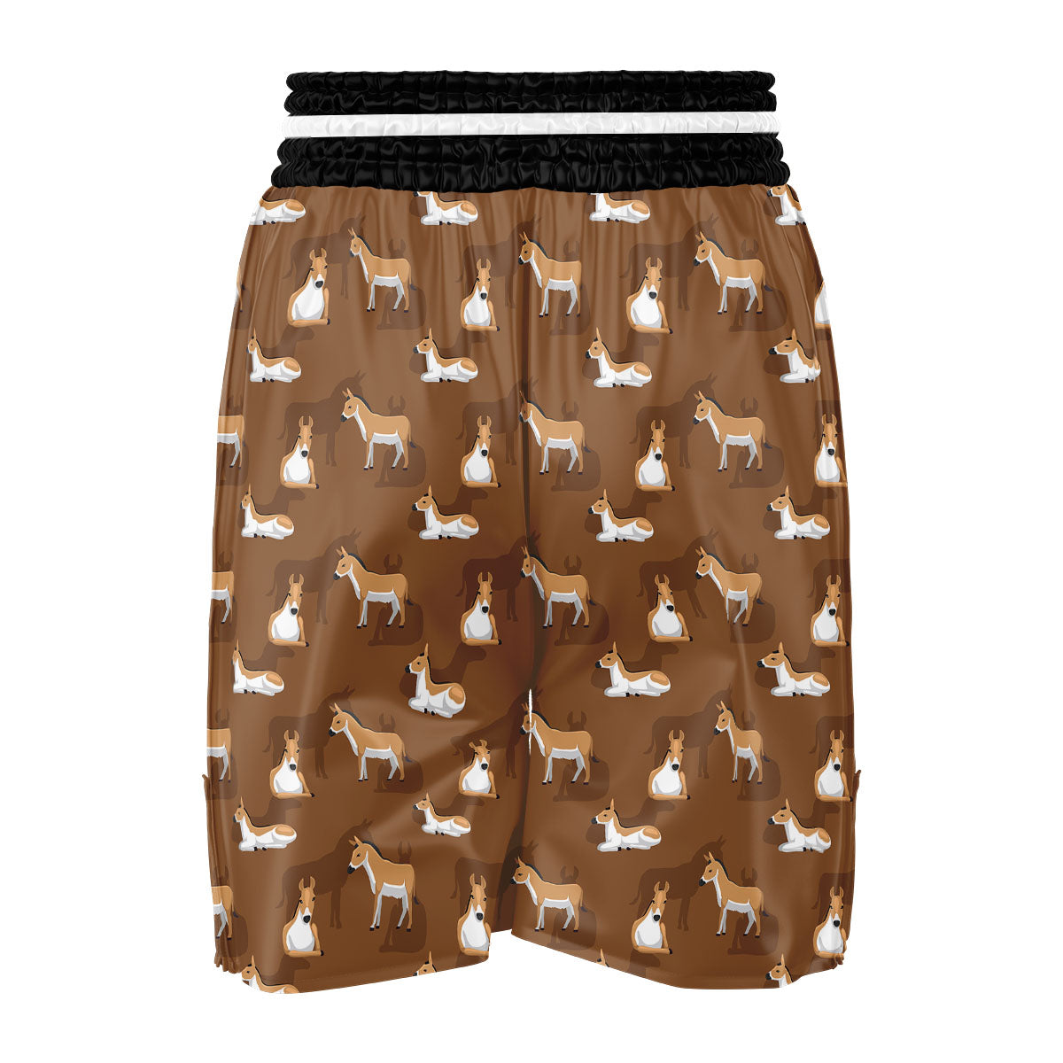 Kulan Donkey Cartoon Print Pattern Boxing Shorts-grizzshop