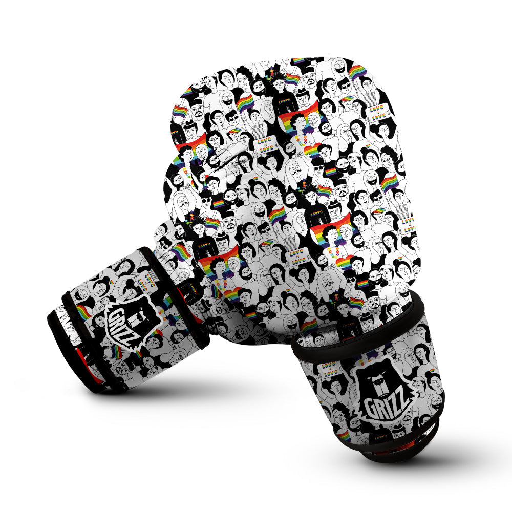 LGBT Doodle Pride Parade Print Pattern Boxing Gloves-grizzshop
