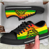 LGBT Gadsden Rainbow Flag Print Black Low Top Shoes-grizzshop