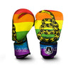 LGBT Gadsden Rainbow Flag Print Boxing Gloves-grizzshop