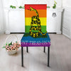LGBT Gadsden Rainbow Flag Print Dining Chair Slipcover-grizzshop