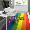 LGBT Gadsden Rainbow Flag Print Floor Mat-grizzshop