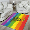 LGBT Gadsden Rainbow Flag Print Floor Mat-grizzshop