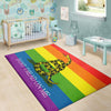 LGBT Gadsden Rainbow Flag Print Floor Mat-grizzshop