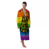 LGBT Gadsden Rainbow Flag Print Men's Robe-grizzshop