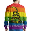 LGBT Gadsden Rainbow Flag Print Men's Sweatshirt-grizzshop
