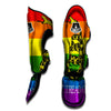 LGBT Gadsden Rainbow Flag Print Muay Thai Shin Guards-grizzshop