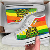 LGBT Gadsden Rainbow Flag Print White High Top Shoes-grizzshop