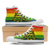 LGBT Gadsden Rainbow Flag Print White High Top Shoes-grizzshop