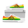 LGBT Gadsden Rainbow Flag Print White Low Top Shoes-grizzshop