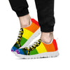 LGBT Gadsden Rainbow Flag Print White Sneaker-grizzshop