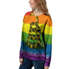 LGBT Gadsden Rainbow Flag Print Women's Sweatshirt-grizzshop