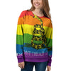 LGBT Gadsden Rainbow Flag Print Women's Sweatshirt-grizzshop