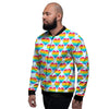 LGBT Heart Rainbow Print Pattern Men's Bomber Jacket-grizzshop