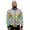 LGBT Heart Rainbow Print Pattern Men's Bomber Jacket-grizzshop