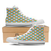 LGBT Heart Rainbow Print Pattern White High Top Shoes-grizzshop