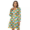 LGBT Heart Rainbow Print Pattern Women's Robe-grizzshop