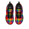 LGBT Plaid Rainbow Print Pattern Black Sneaker-grizzshop