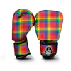 LGBT Plaid Rainbow Print Pattern Boxing Gloves-grizzshop