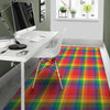 LGBT Plaid Rainbow Print Pattern Floor Mat-grizzshop