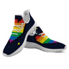 LGBT Pride 8 Bit Rainbow Pixel Heart White Athletic Shoes-grizzshop