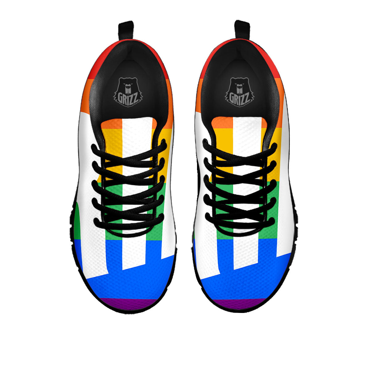 LGBT Pride Flag Pattern Print Black Sneaker-grizzshop