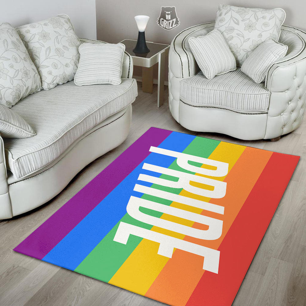 LGBT Pride Flag Pattern Print Floor Mat-grizzshop