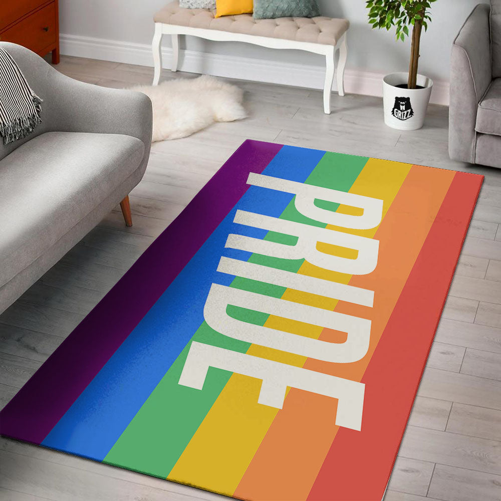 LGBT Pride Flag Pattern Print Floor Mat-grizzshop