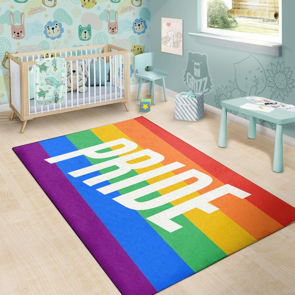 LGBT Pride Flag Pattern Print Floor Mat-grizzshop