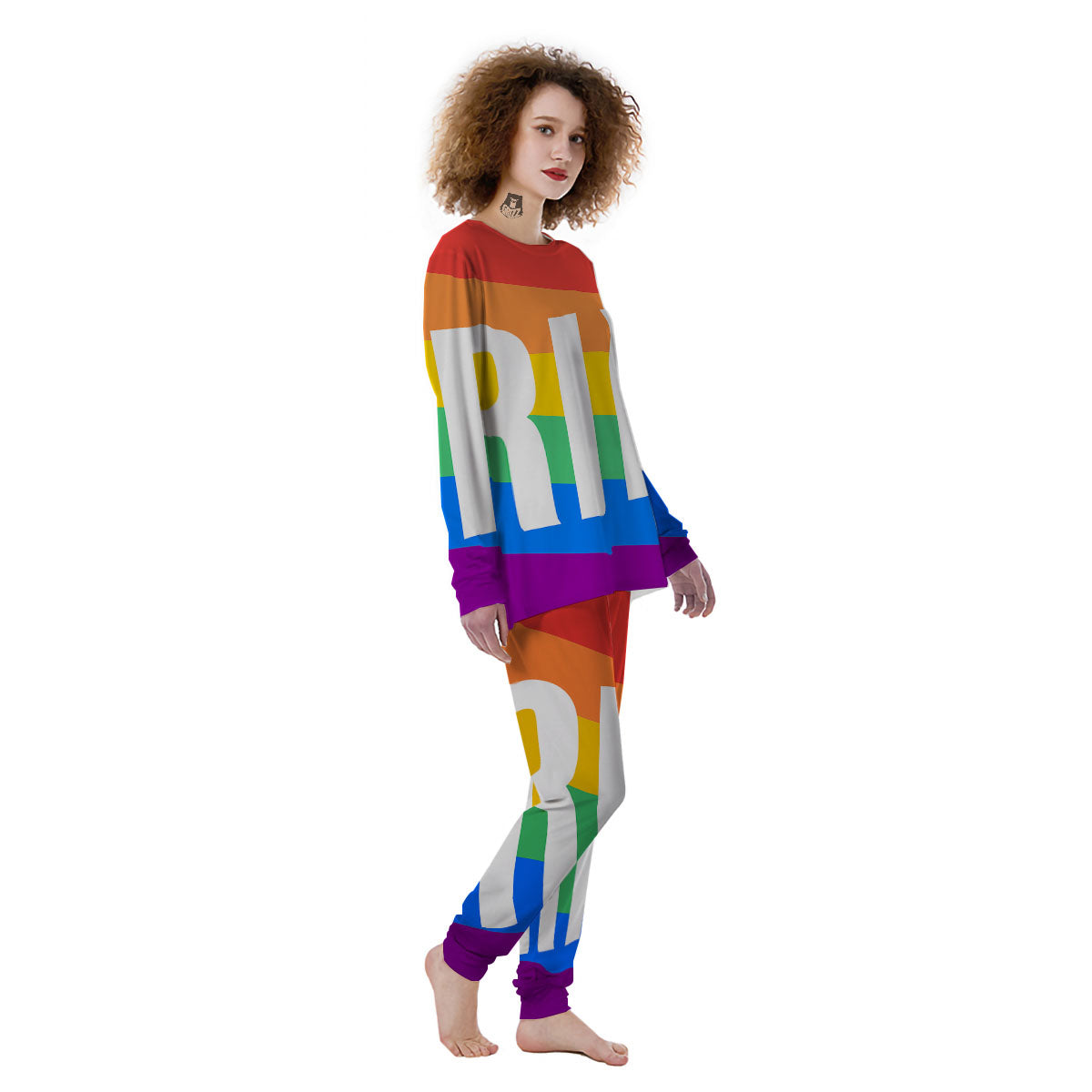 LGBT Pride Flag Pattern Print Women's Pajamas-grizzshop