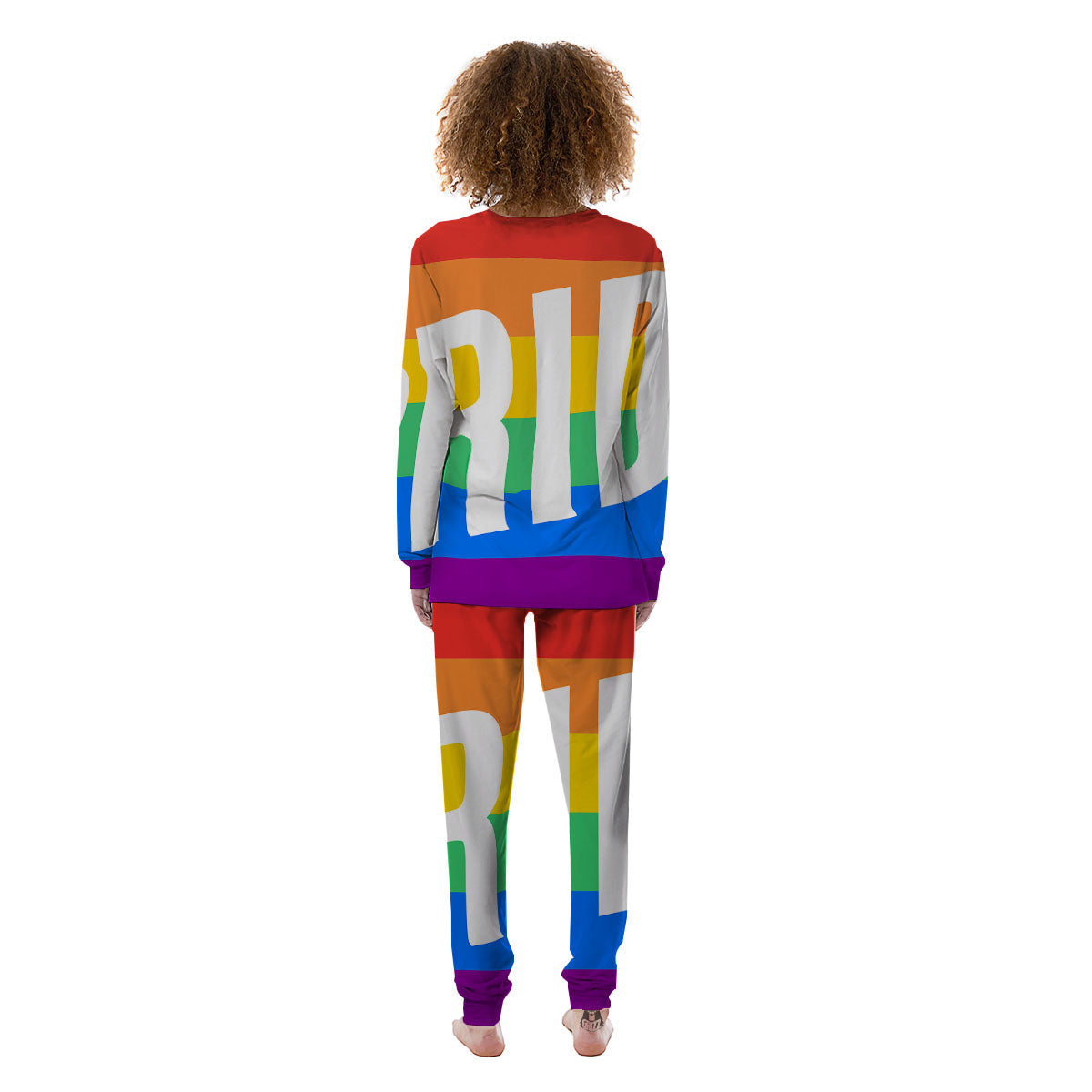 LGBT Pride Flag Pattern Print Women's Pajamas-grizzshop