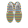 LGBT Stripes Abstract Rainbow Print White Slip On Shoes-grizzshop