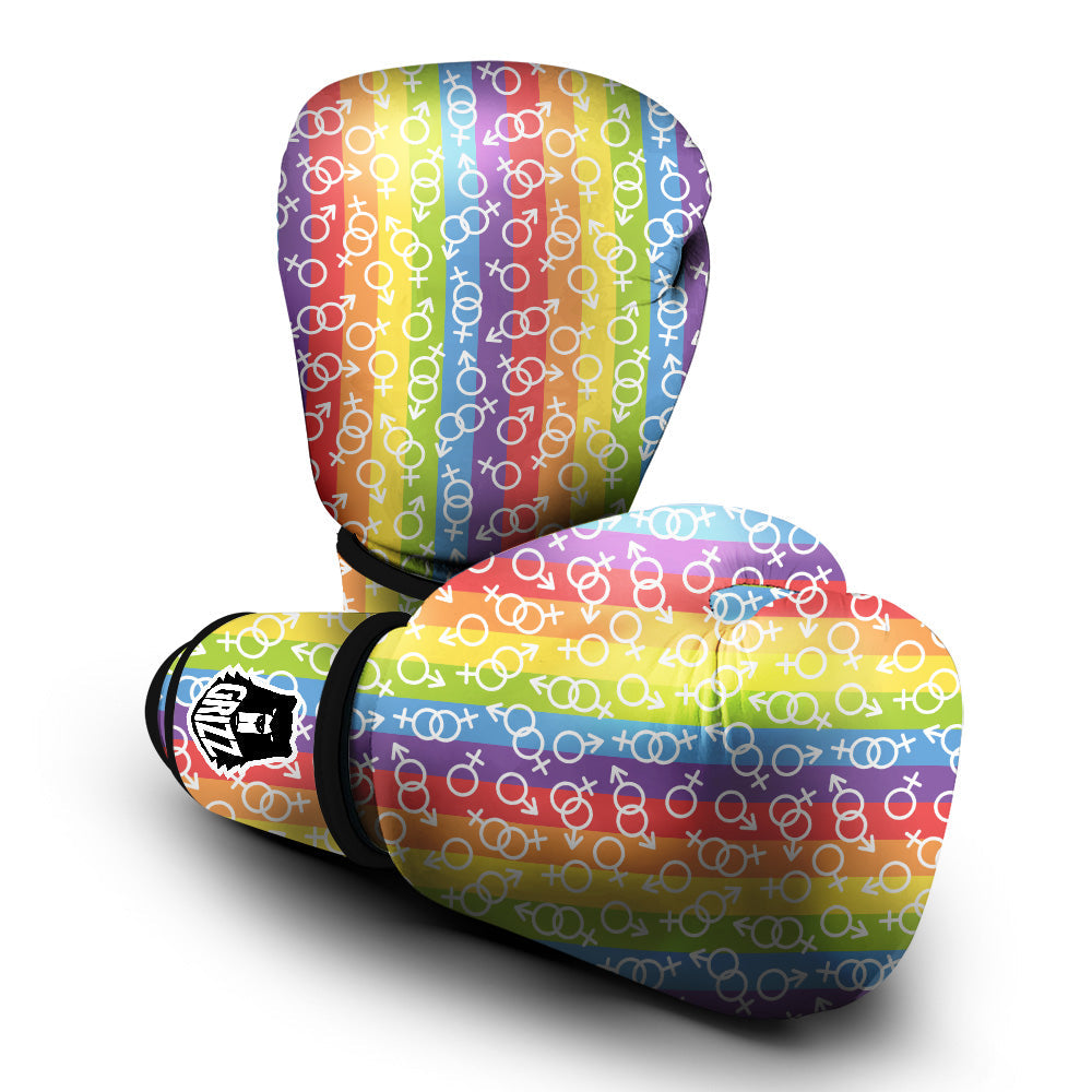 LGBT Symbols Rainbow Print Pattern Boxing Gloves-grizzshop