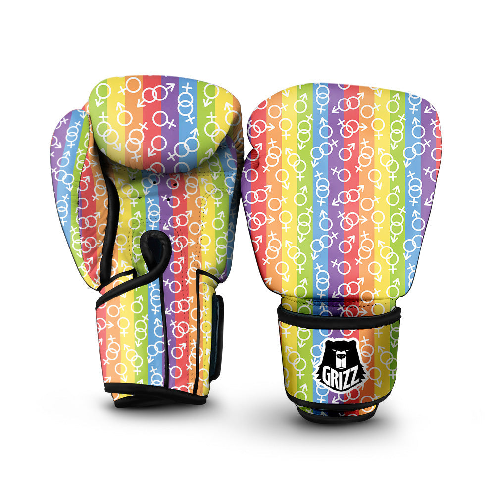 LGBT Symbols Rainbow Print Pattern Boxing Gloves-grizzshop