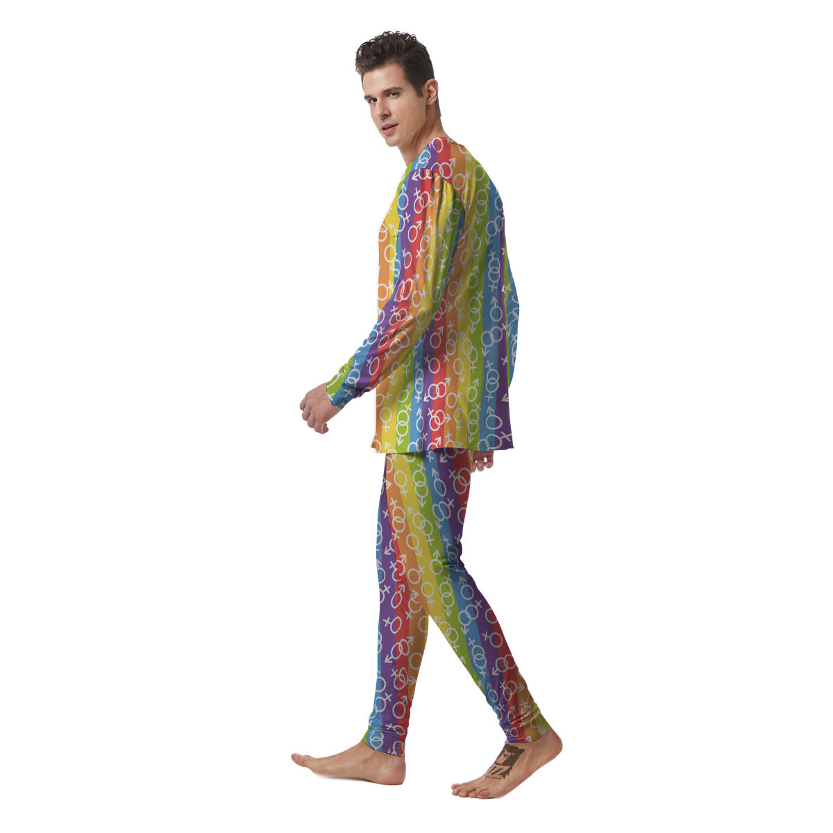 LGBT Symbols Rainbow Print Pattern Men's Pajamas-grizzshop