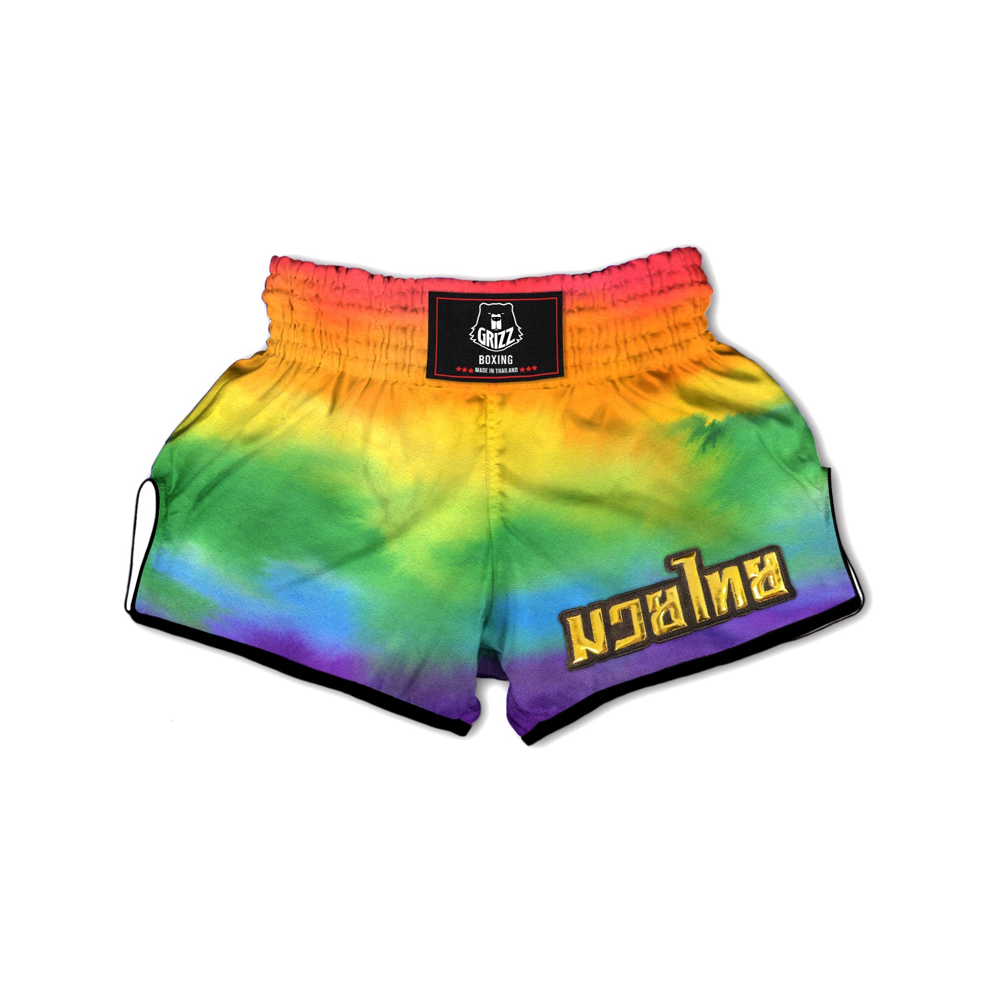 LGBT Pride Watercolor Rainbow Print Muay Thai Boxing Shorts-grizzshop