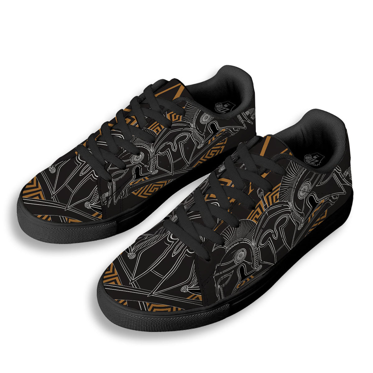 Labe Spartan Molon Print Black Low Top Sneakers-grizzshop